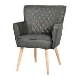 Mørteens Fauteuil Cristalina V - Aspect cuir vieilli - Avec accoudoirs