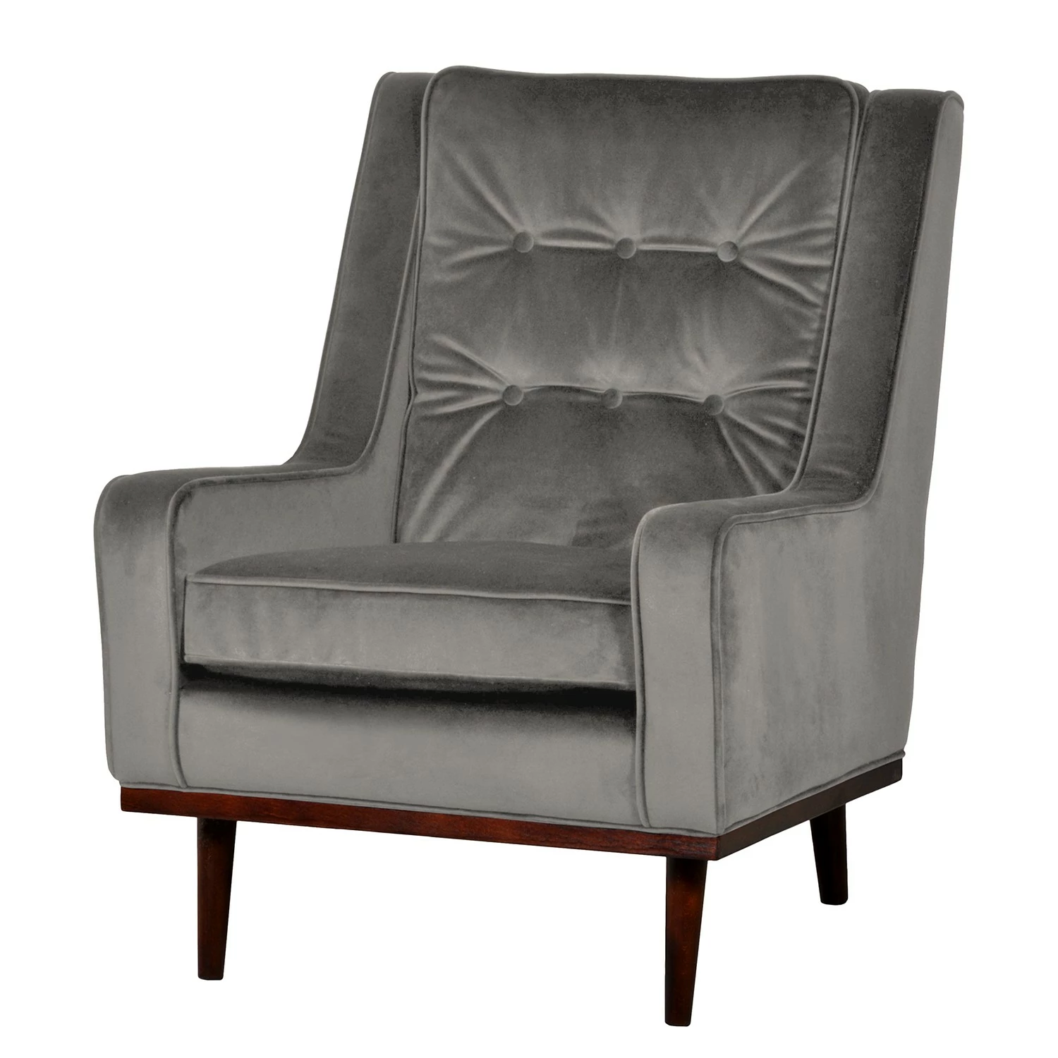 Mørteens Fauteuil Pirapora - Velours - Gris clair 3 Mørteens Fauteuil Pirapora - Velours - Gris clair