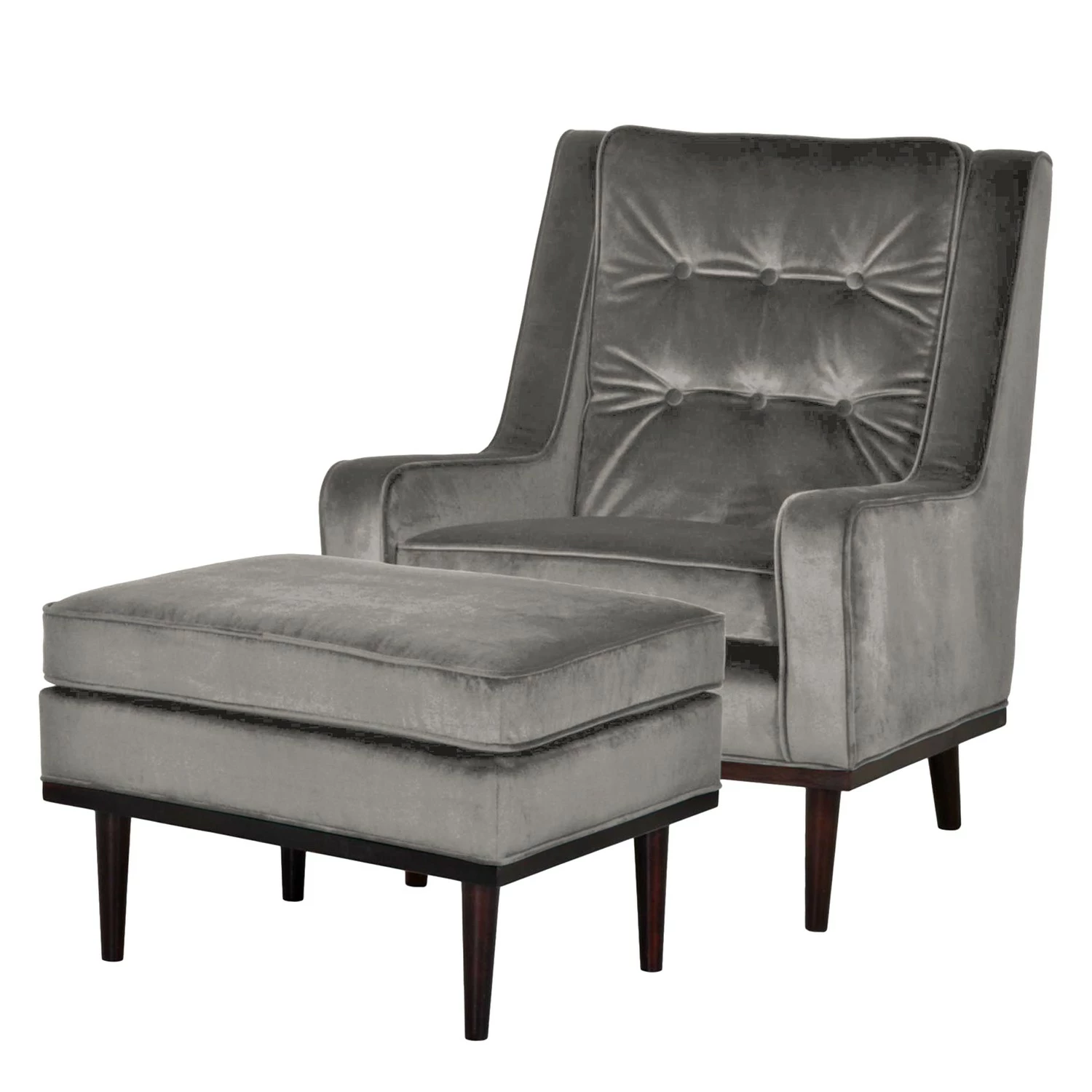 Mørteens Fauteuil Pirapora - Velours - Gris clair 4 Mørteens Fauteuil Pirapora - Velours - Gris clair – Image 2