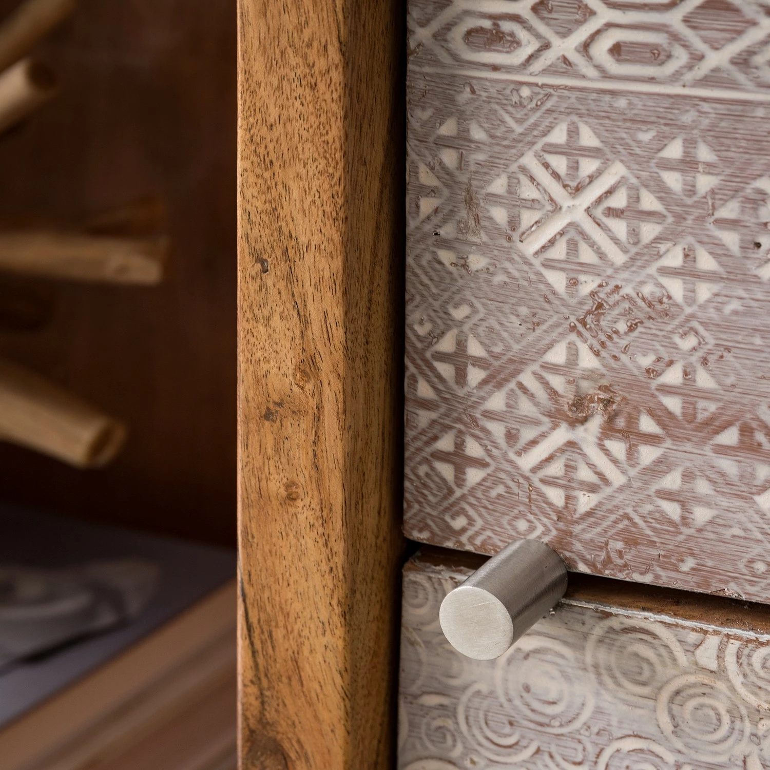 Ars manufacti Buffet haut Buuda - Partiellement en acacia massif - Écru / Acacia 7 Ars manufacti Buffet haut Buuda - Partiellement en acacia massif - Écru / Acacia – Image 5