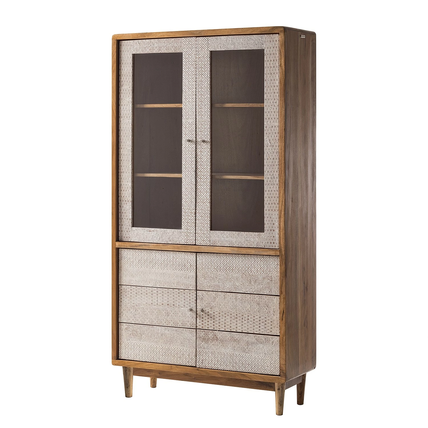 Ars manufacti Vitrine Buuda - Partiellement en acacia massif - Écru / Acacia 3 Ars manufacti Vitrine Buuda - Partiellement en acacia massif - Écru / Acacia