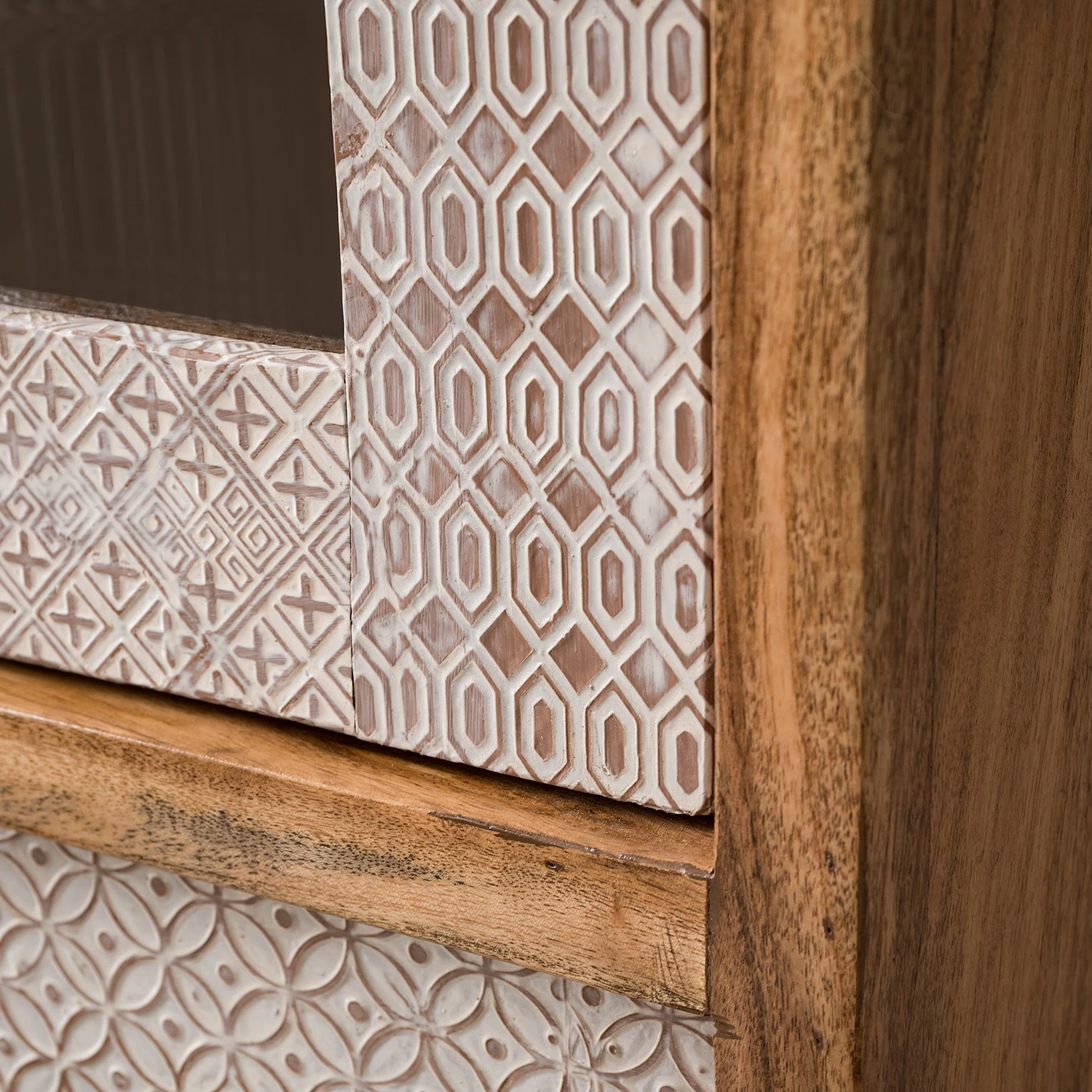 Ars manufacti Vitrine Buuda - Partiellement en acacia massif - Écru / Acacia 7 Ars manufacti Vitrine Buuda - Partiellement en acacia massif - Écru / Acacia – Image 5