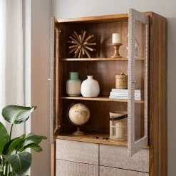 Ars manufacti Vitrine Buuda - Partiellement en acacia massif - Écru / Acacia 25 Ars manufacti Vitrine Buuda - Partiellement en acacia massif - Écru / Acacia -loftscape Boutique 1000182056 200227 06193200019 MOOD DETAILS P000000001000182056 mood