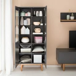 Mørteens Ensemble meubles TV Lindholm II (4 él.) - Partiellement en chêne massif - Gris -loftscape Boutique 1000182335 200110 17352000035 DETAILS P000000001000182335