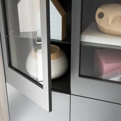 Mørteens Ensemble meubles TV Lindholm II (4 él.) - Partiellement en chêne massif - Gris -loftscape Boutique 1000182335 200110 17352000038 DETAILS P000000001000182335