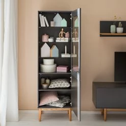 Mørteens Ensemble meubles TV Lindholm IV (3 él.) - Partiellement en chêne massif - Gris -loftscape Boutique 1000182336 200108 13510000015 DETAILS P000000001000182336