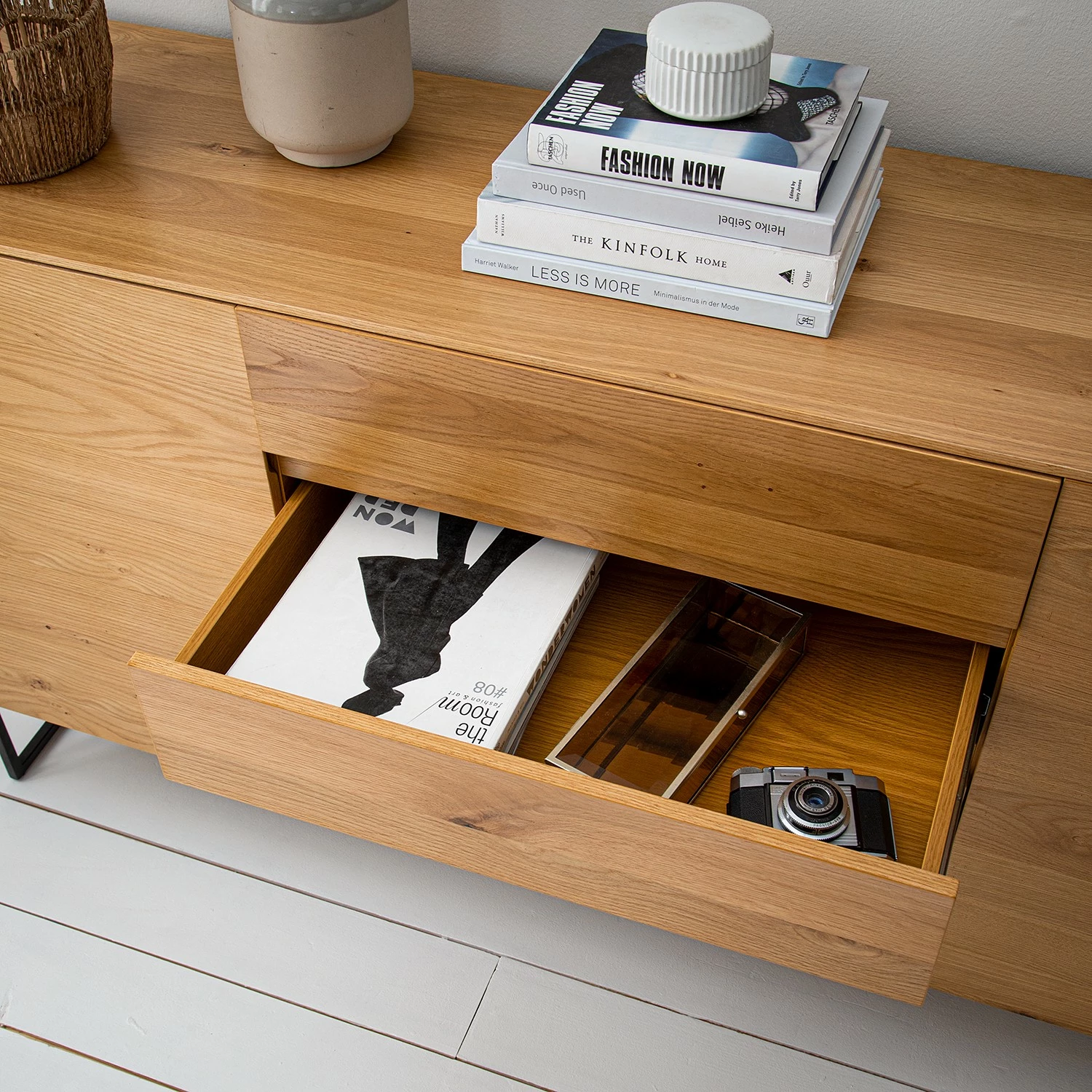 Ars Natura Buffet Nozza II - Placage en bois véritable - Chêne / Noir 13 Ars Natura Buffet Nozza II - Placage en bois véritable - Chêne / Noir – Image 11