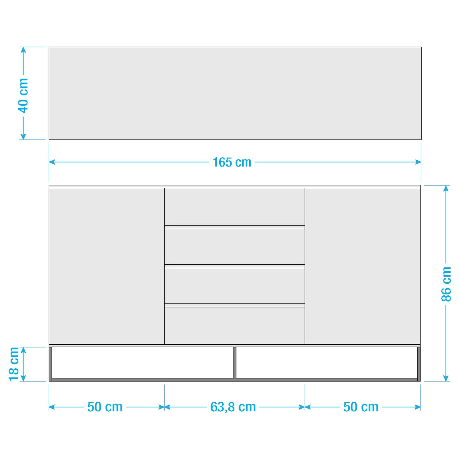 Ars Natura Buffet Nozza II - Placage en bois véritable - Chêne / Noir 16 Ars Natura Buffet Nozza II - Placage en bois véritable - Chêne / Noir – Image 14