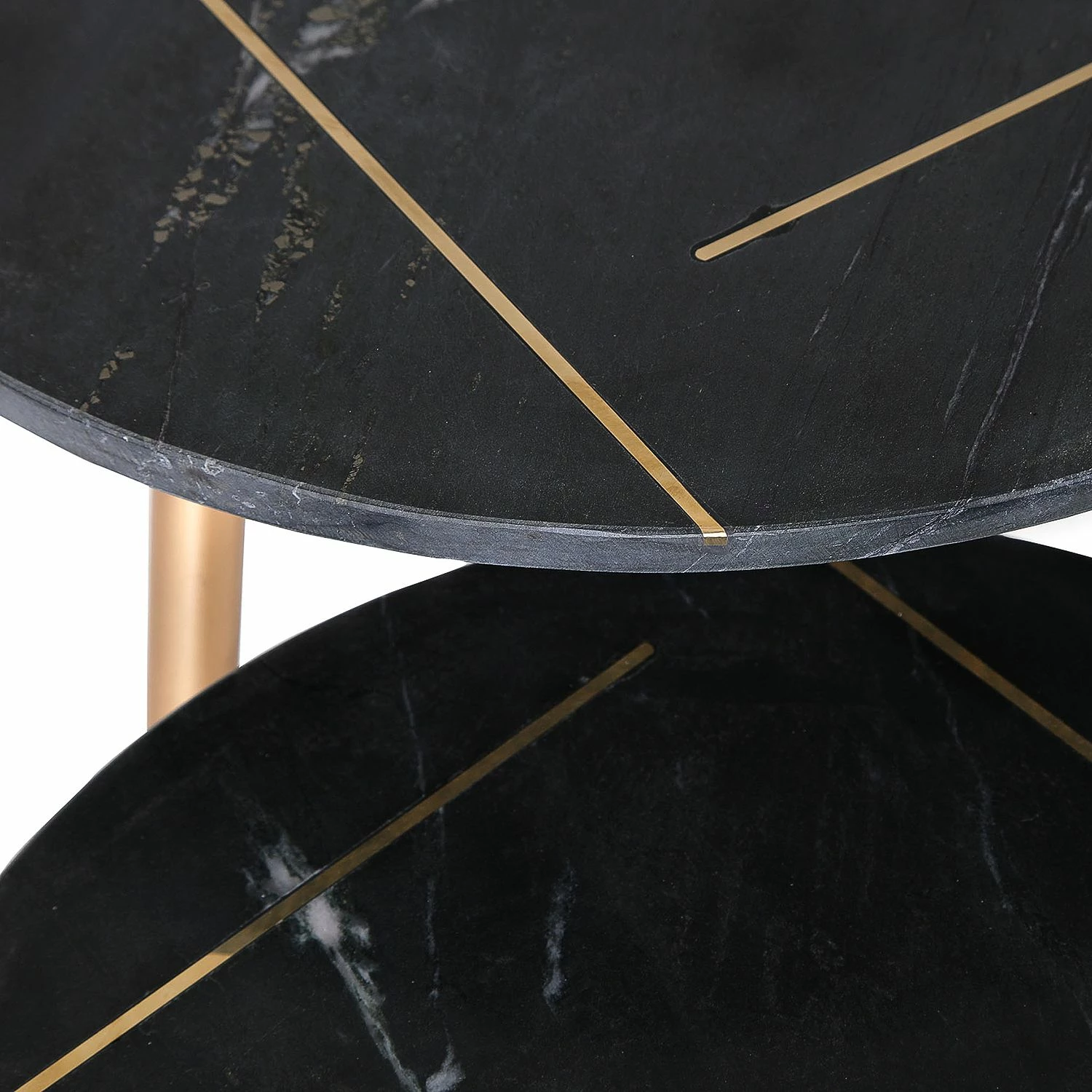 Jack & Alice Tables gigognes Marbollo I (2 éléments) - Marbre / Métal - Anthracite / Doré 4 Jack & Alice Tables gigognes Marbollo I (2 éléments) - Marbre / Métal - Anthracite / Doré – Image 2