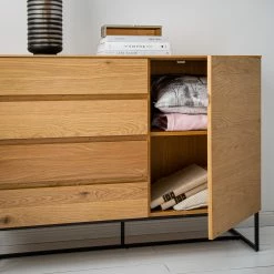 Ars Natura Commode Nozza - Placage en bois véritable - Chêne / Noir -loftscape Boutique 1000182823 200306 14374700008 MOOD DETAILS P000000001000182823 mood