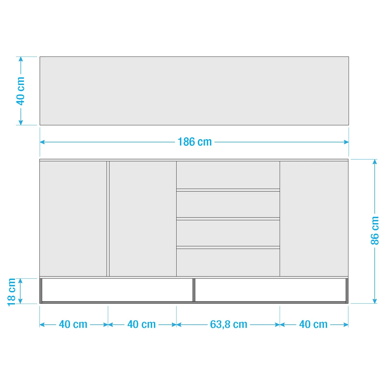 Ars Natura Buffet Nozza I - Placage en bois véritable - Chêne / Noir 19 Ars Natura Buffet Nozza I - Placage en bois véritable - Chêne / Noir – Image 17