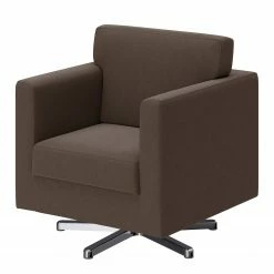 Loftscape Fauteuil Nibley I - Cuir véritable - Marron foncé