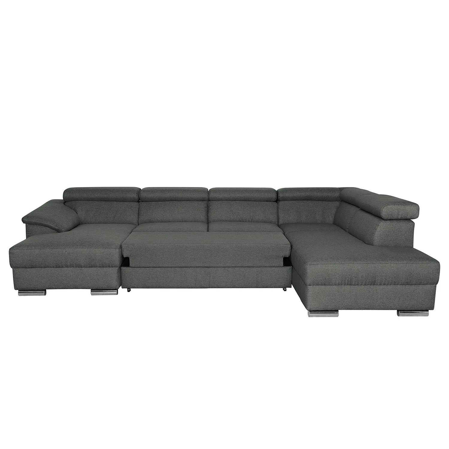 Modoform Canapé panoramique Swain - Tissu - Anthracite - Méridienne courte à gauche (vue de face) - Avec fonction couchage 5 Modoform Canapé panoramique Swain - Tissu - Anthracite - Méridienne courte à gauche (vue de face) - Avec fonction couchage – Image 3