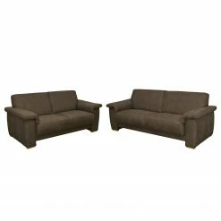 Modoform Ensemble de canapés Picabu (3-2) - Aspect cuir vieilli - Marron foncé