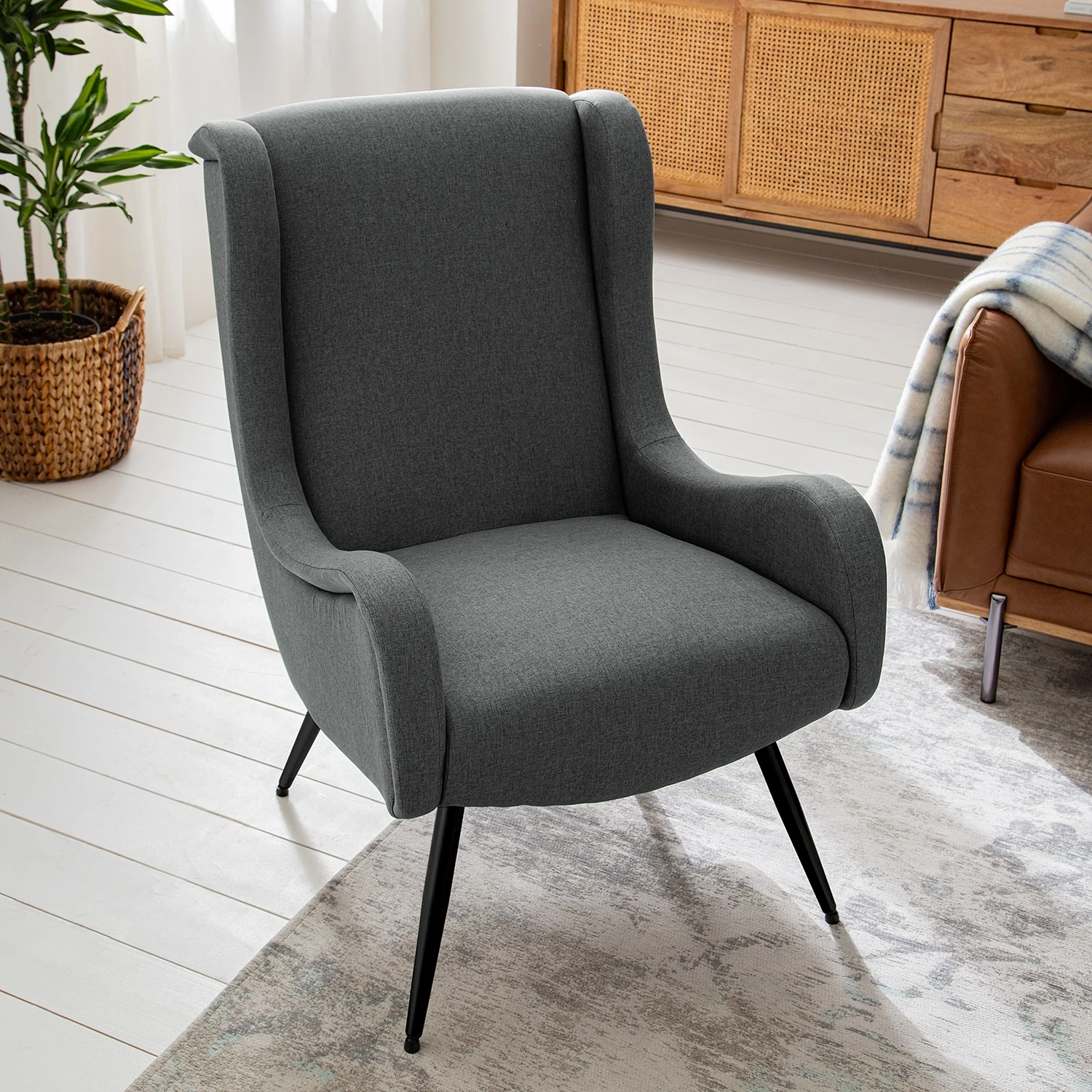 Mørteens Fauteuil Emly - Tissu - Gris 5 Mørteens Fauteuil Emly - Tissu - Gris – Image 3