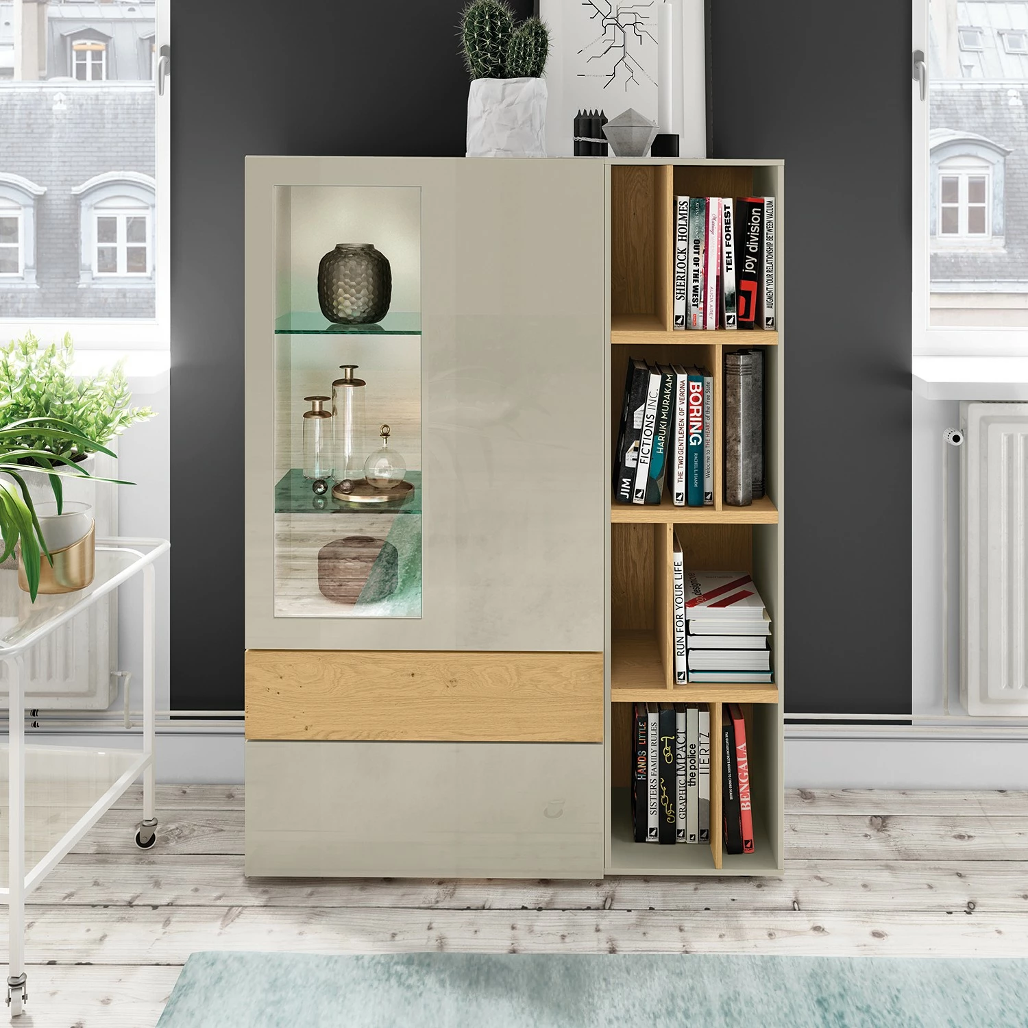 Now! by hülsta Buffet haut hülsta now vision - Gris Sahara brillant 5 Now! by hülsta Buffet haut hülsta now vision - Gris Sahara brillant – Image 3