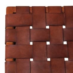 Ars manufacti Fauteuil design Bourbourg - Cuir tressé / Teck massif - marron cognac / Teck -loftscape Boutique 1000183947 200204 15373200026 DETAILS P000000001000183947