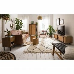 Ars manufacti Fauteuil design Bourbourg - Cuir tressé / Teck massif - marron cognac / Teck -loftscape Boutique 1000183947 200406 13490600002 MOOD DETAILS P000000001000183947 mood