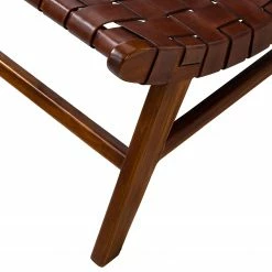 Ars manufacti Fauteuil design Bourbourg I - Cuir tressé / Teck massif - marron cognac / Teck -loftscape Boutique 1000183949 200317 14382900011 DETAILS P000000001000183949