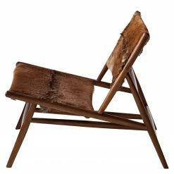 Ars manufacti Fauteuil design Howden - Poils de vache / Teck massif - Motif vache / Teck -loftscape Boutique 1000183950 200414 13371200003 DETAILS P000000001000183950