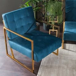 Red Living Fauteuil Cocora I - Velours - Bleu marine -loftscape Boutique 1000183952 200408 21192000012 DETAILS P000000001000183952