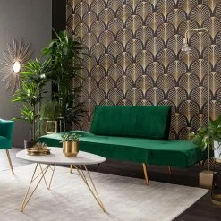 Jack & Alice Canapé convertible Behram III - Velours - Vert foncé -loftscape Boutique 1000183953 200408 21120300003 DETAILS P000000001000183953