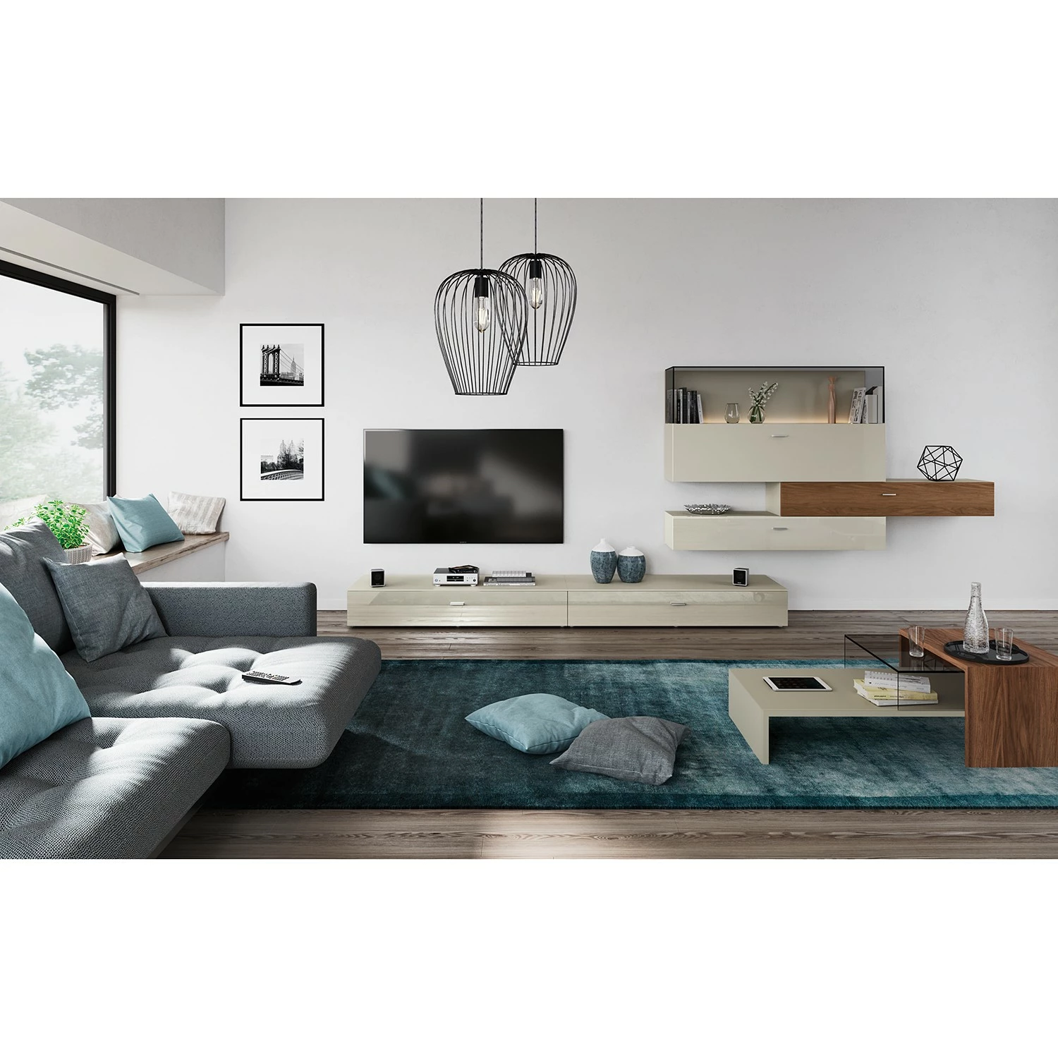 Now! by hülsta MeublesTV muraux now no. 14 II (4 él.) - Gris Sahara brillant 4 Now! by hülsta MeublesTV muraux now no. 14 II (4 él.) - Gris Sahara brillant – Image 2