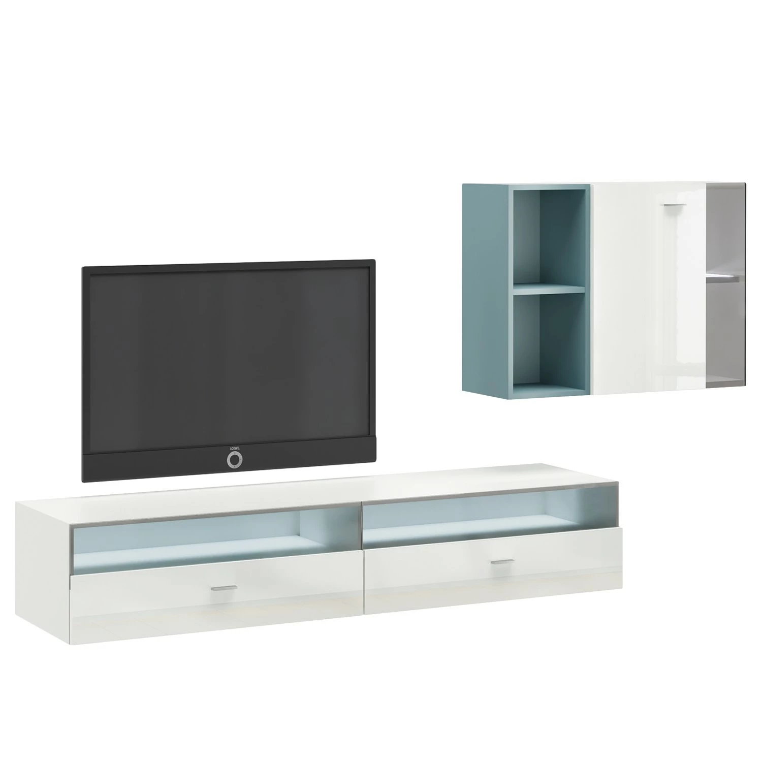 Now! by hülsta MeublesTV muraux now no. 14 III (3 él.) - Blanc brillant 5 Now! by hülsta MeublesTV muraux now no. 14 III (3 él.) - Blanc brillant – Image 3