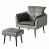 Jack & Alice Fauteuil Trilla - Avec repose-pieds - Velours - Gris -loftscape Boutique 1000184273 210323 15252001935 IMAGE P000000001000184273