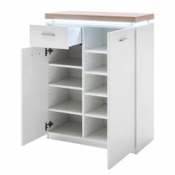 Loftscape Meuble à chaussures Mundai - Avec éclairage  - Blanc / Imitation chêne de Wotan -loftscape Boutique 1000184639 190827 14261400066 DETAILS P000000001000184639