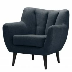 Norrwood Fauteuil Polva I - Velours - Tissu Nere: Bleu marine