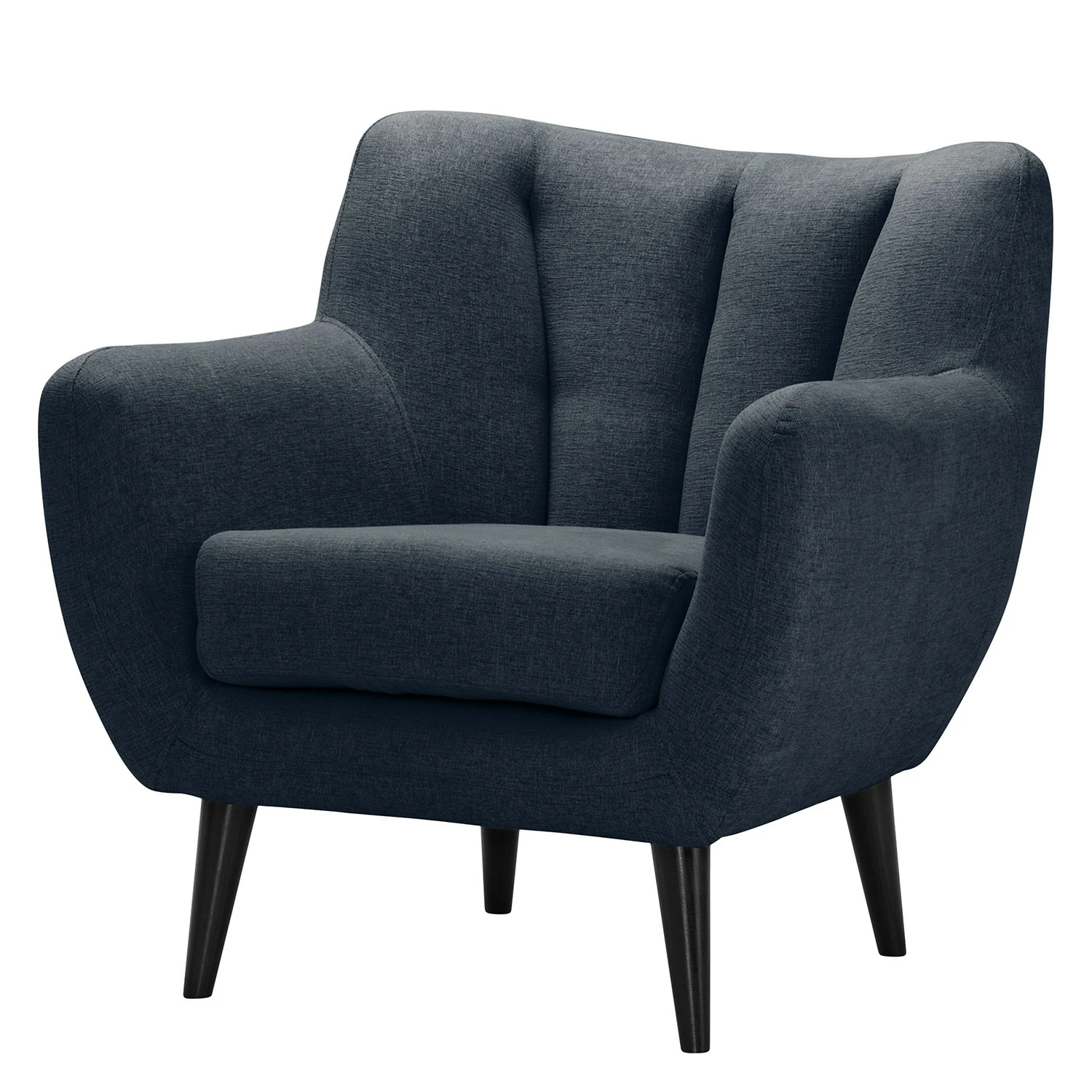 Norrwood Fauteuil Polva I - Velours - Tissu Nere: Bleu marine 3 Norrwood Fauteuil Polva I - Velours - Tissu Nere: Bleu marine