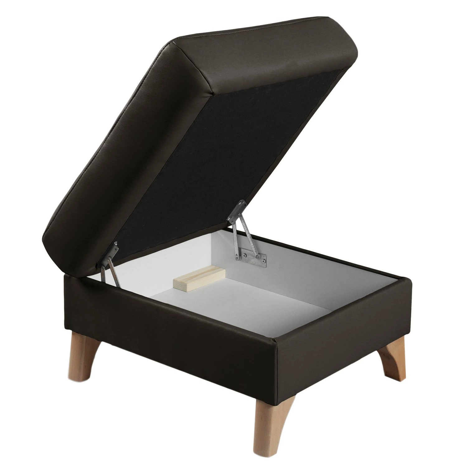 Naturoo Repose-pieds London - Cuir véritable / Imitation cuir - Marron foncé 5 Naturoo Repose-pieds London - Cuir véritable / Imitation cuir - Marron foncé – Image 3