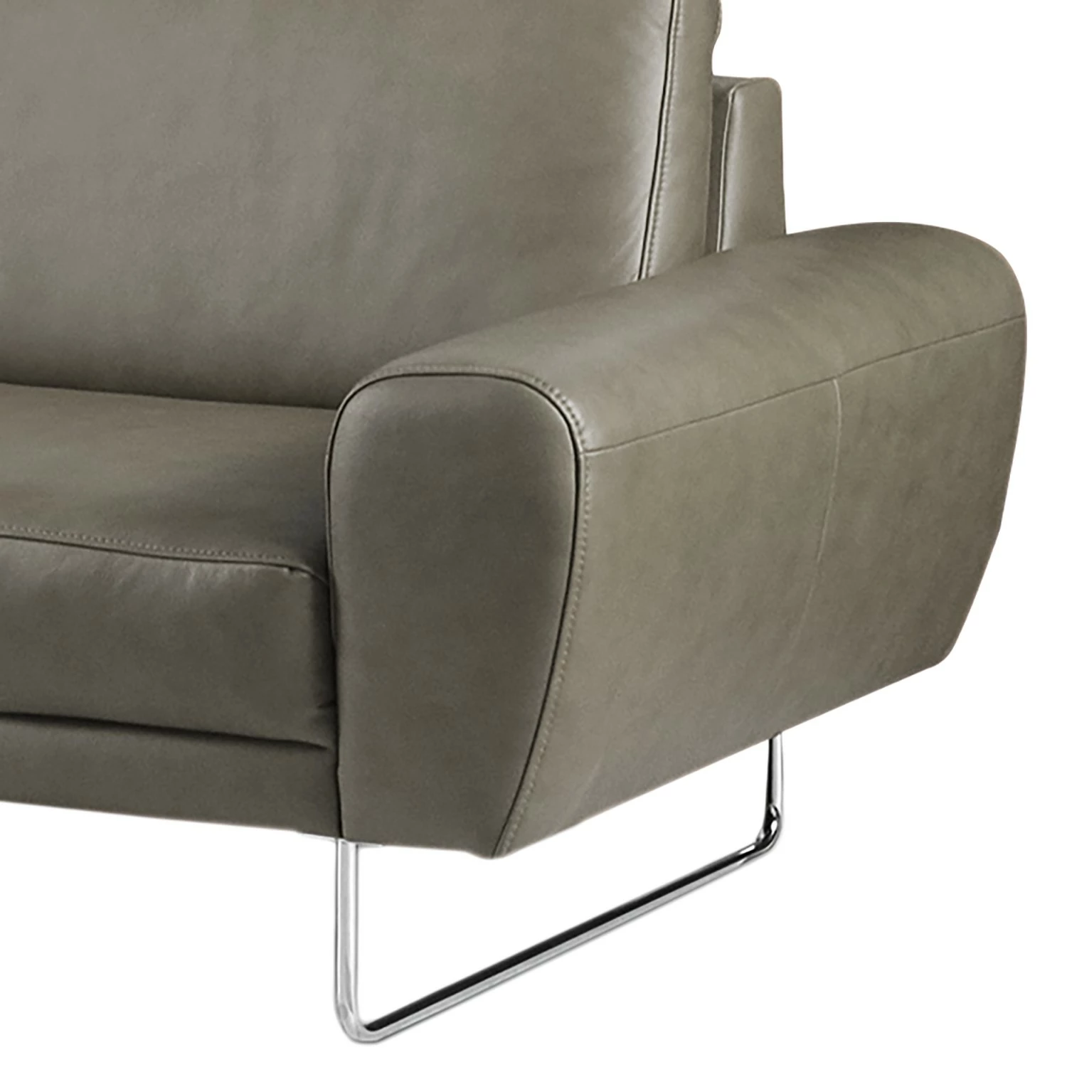 Loftscape Canapé Kerman (3 places) - Cuir véritable - Gris 9 Loftscape Canapé Kerman (3 places) - Cuir véritable - Gris – Image 7