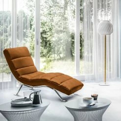Loftscape Chaise relax Kasson - Microfibre Bice: Cognac - Chrome brillant -loftscape Boutique 1000185352 190917 17062000453 MOOD DETAILS P000000001000185352 mood