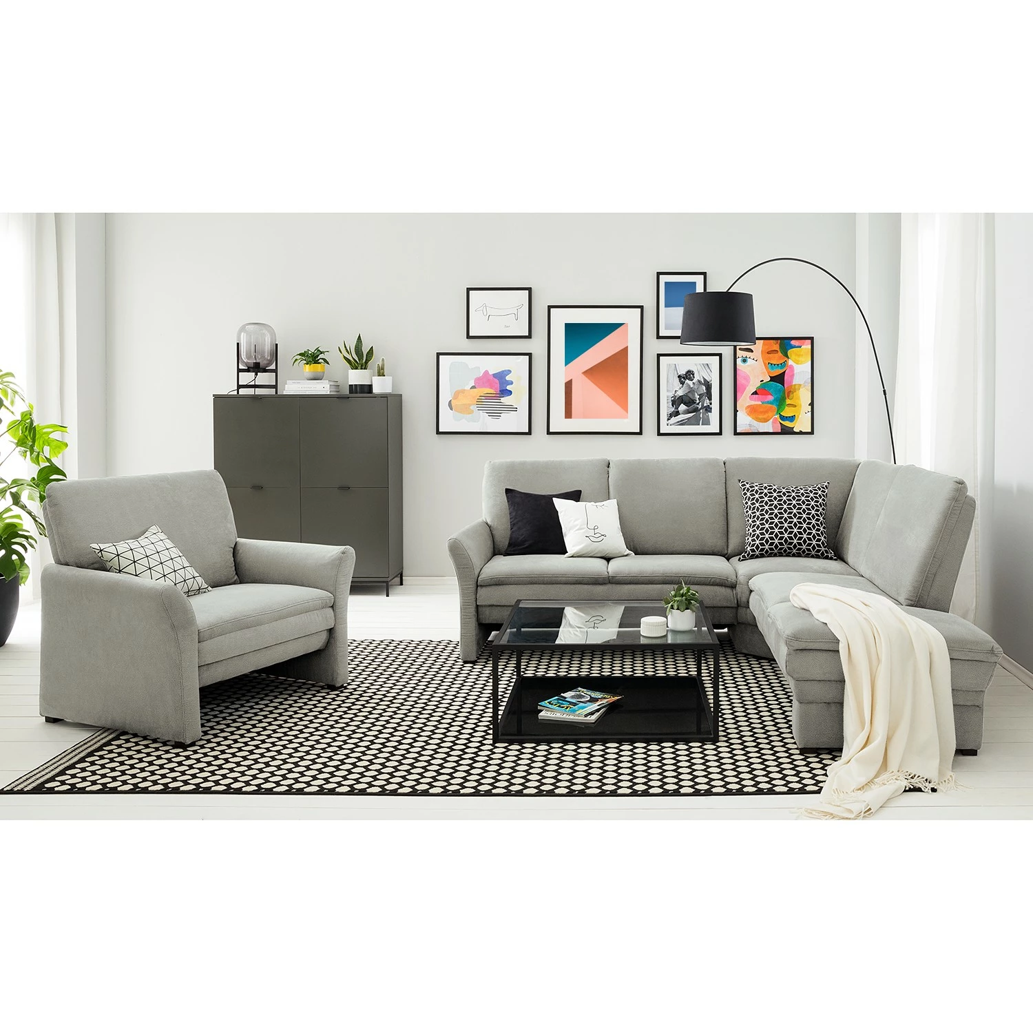 Modoform Fauteuil Capoma II - Aspect cuir vieilli - Gris clair - Largeur : 100 cm 5 Modoform Fauteuil Capoma II - Aspect cuir vieilli - Gris clair - Largeur : 100 cm – Image 3