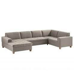 Ars Natura Canapé panoramique Roblin I - Tissu - Granit - Méridienne courte à gauche (vue de face) - Sans fonction