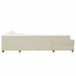 Ars Natura Canapé panoramique Roblin II - Tissu structuré / Imitation cuir - Gris / Blanc - Méridienne courte à gauche (vue de face) - Sans fonction -loftscape Boutique 1000186853 200723 19000200464 DETAILS P000000001000186853