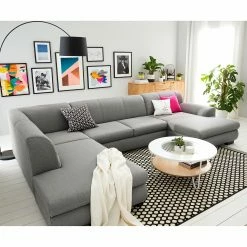 Loftscape Canapé panoramique Lefroy I - Tissage à plat - Gris - Méridienne courte à droite / longue à gauche (vue de face) - Sans fonction -loftscape Boutique 1000186908 210323 15292502587 MOOD DETAILS P000000001000186908 mood