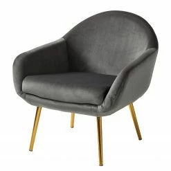 Jack & Alice Fauteuil Milawa - Velours - Gris