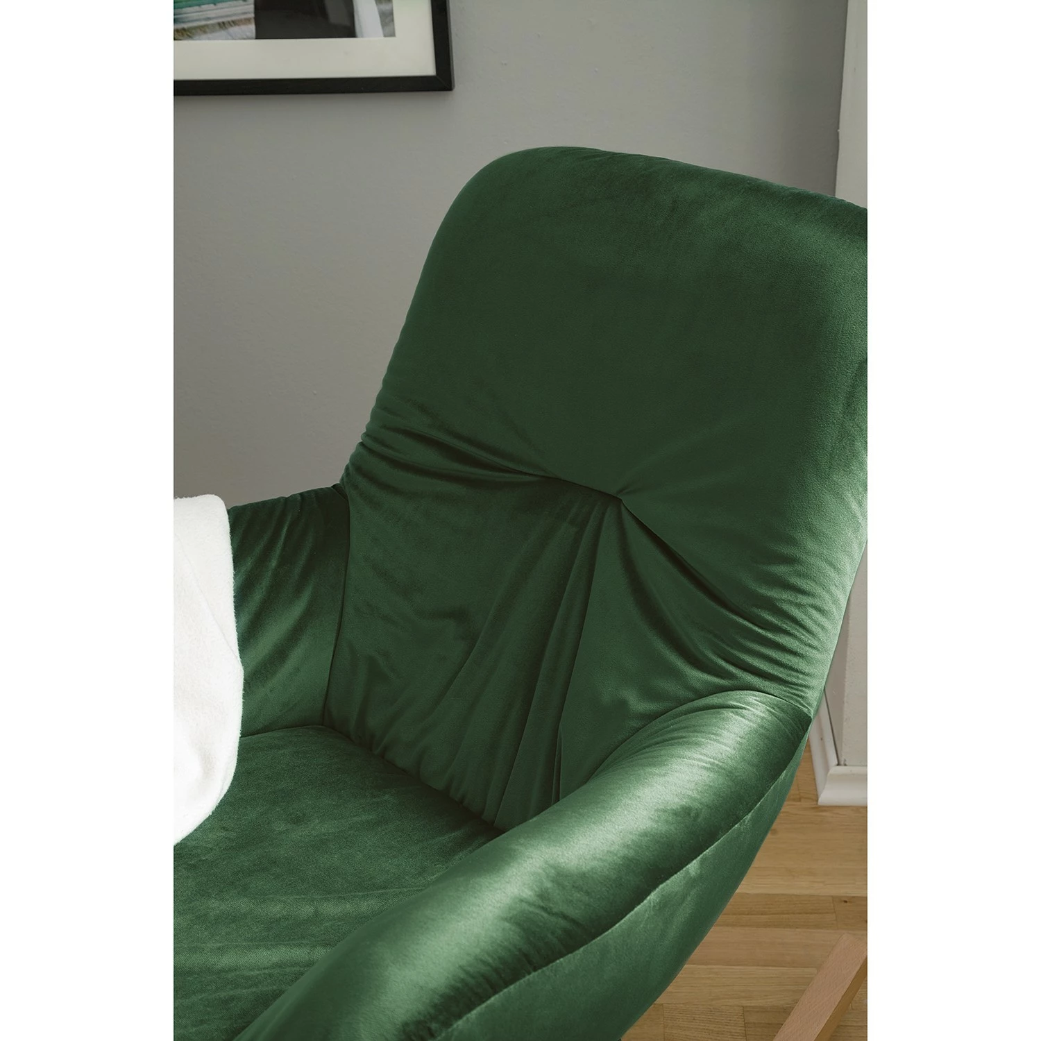 Mørteens Rocking chair Miles - Velours - Vieux vert 6 Mørteens Rocking chair Miles - Velours - Vieux vert – Image 4
