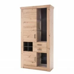 Naturoo Vitrine Mendes - Imitation planches de chêne / Anthracite