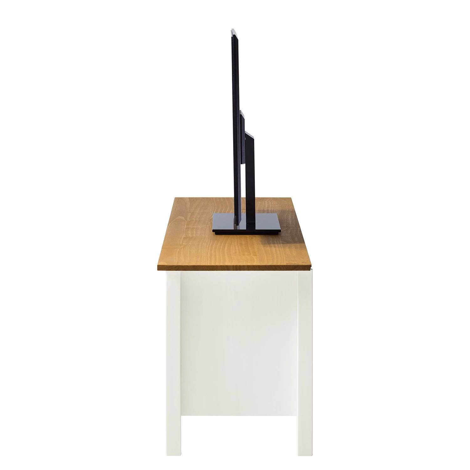 Maison Belfort Meuble TV Rivery - Pin massif - Blanc 7 Maison Belfort Meuble TV Rivery - Pin massif - Blanc – Image 5