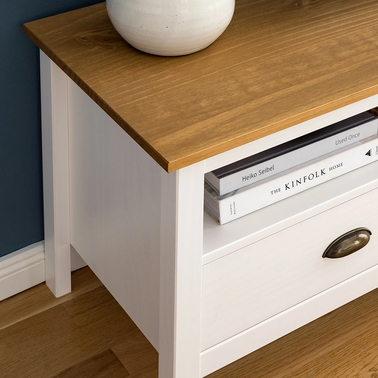 Maison Belfort Meuble TV Rivery - Pin massif - Blanc 11 Maison Belfort Meuble TV Rivery - Pin massif - Blanc – Image 9