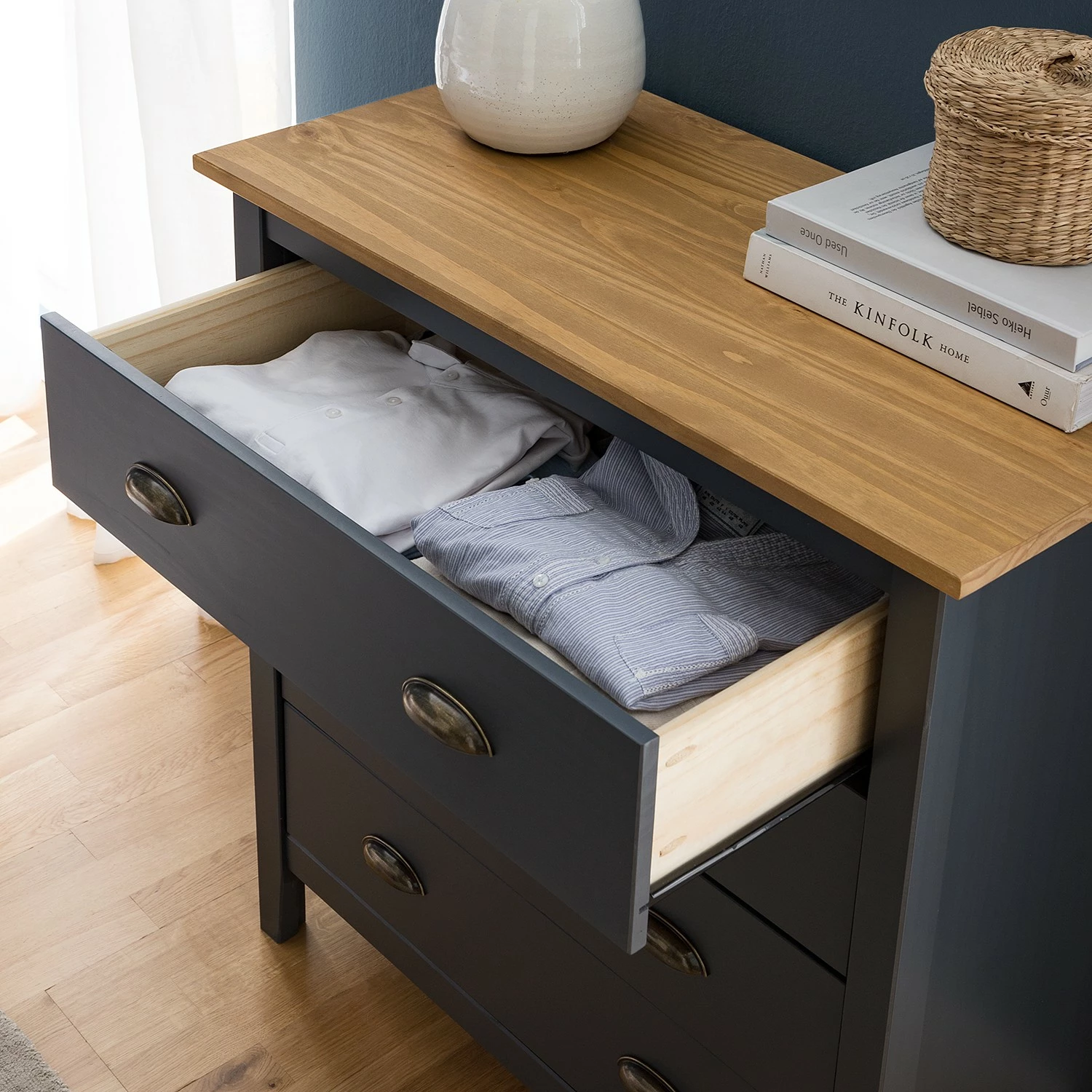 Maison Belfort Commode Rivery II - Pin massif - Anthracite 13 Maison Belfort Commode Rivery II - Pin massif - Anthracite – Image 11