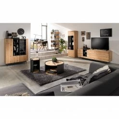 GWINNER Meuble TV Style I - Placage en bois véritable / Métal - Chêne / Anthracite 10 GWINNER Meuble TV Style I - Placage en bois véritable / Métal - Chêne / Anthracite -loftscape Boutique 1000188716 190926 06083300003 MOOD DETAILS P000000001000188716 mood