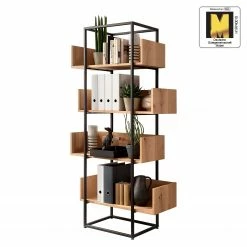 GWINNER Étagère Style I - Placage en bois véritable / Métal - Chêne / Anthracite -loftscape Boutique 1000188718 191119 12335400005 ICON DETAILS P000000001000188718 icon seal