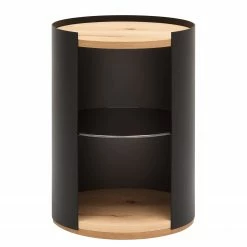 GWINNER Bout de canapé Style - Placage en bois véritable / Métal - Chêne / Anthracite