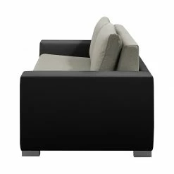 Fredriks Canapé convertible Latina XXI - Imitation cuir / Tissé à plat - Noir / Gris - Largeur : 150 cm -loftscape Boutique 1000188971 191203 11543800452 DETAILS P000000001000188971