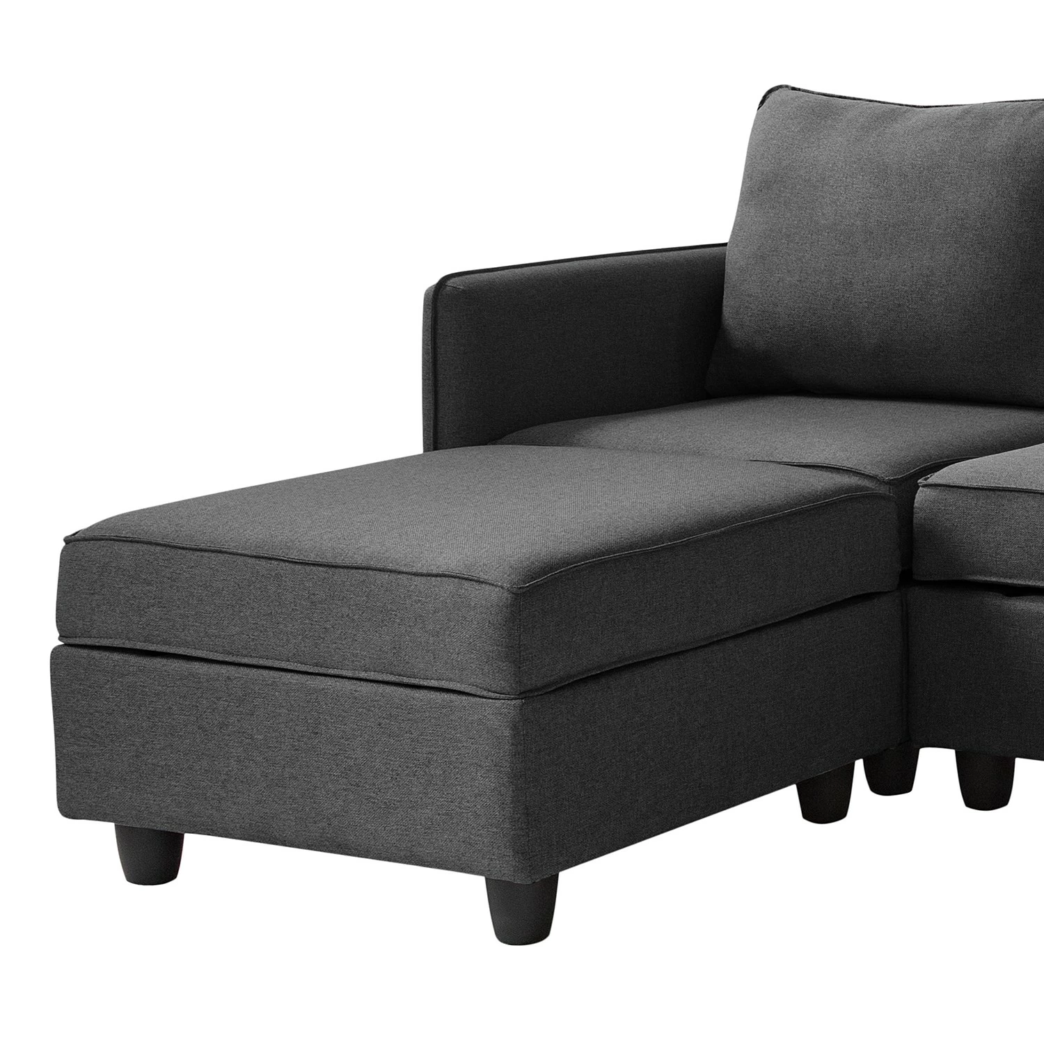 Fredriks Canapé panoramique Lavara - Tissu - Gris foncé 7 Fredriks Canapé panoramique Lavara - Tissu - Gris foncé – Image 5